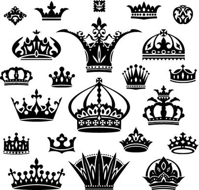 vector crown creative silhouettes set