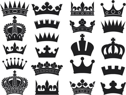 vector crown creative silhouettes set