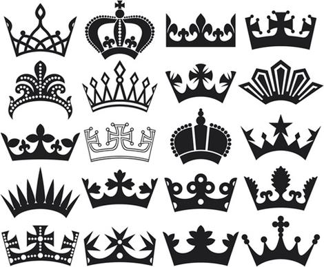 vector crown creative silhouettes set