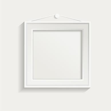 white photo frame set vector