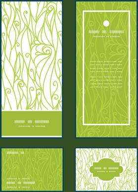 ornate floral banners with cards vector