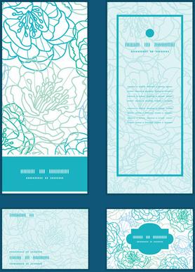 ornate floral banners with cards vector