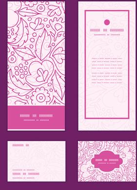 ornate floral banners with cards vector