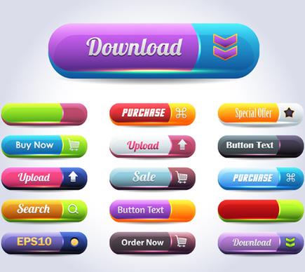 vector buttons picture web design