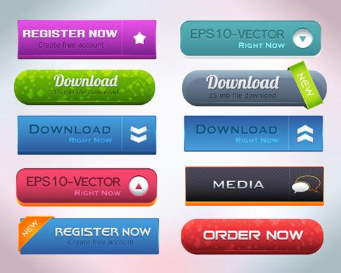 vector buttons picture web design