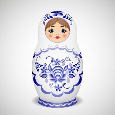 cute russian doll design vectors