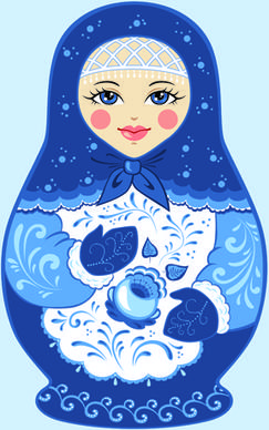 cute russian doll design vectors