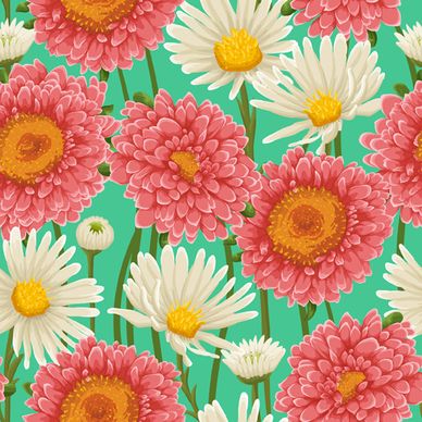 beautiful flower seamless patterns retro vector set