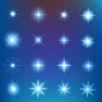 shiny light effect stars vector