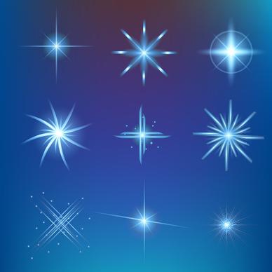 shiny light effect stars vector