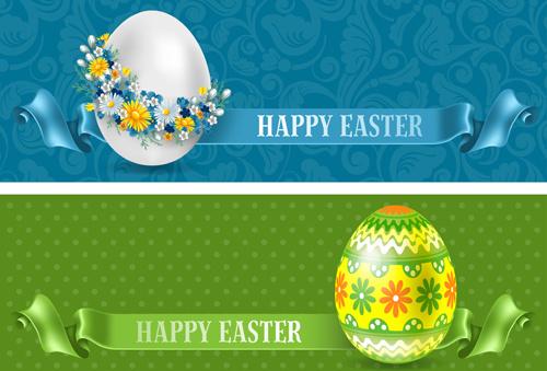 flower egg and floral egg easter banner