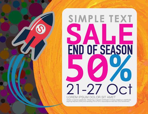 cartoon styles sale poster vectors