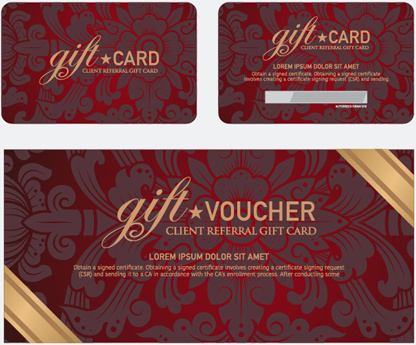 vector set of gift voucher design elements