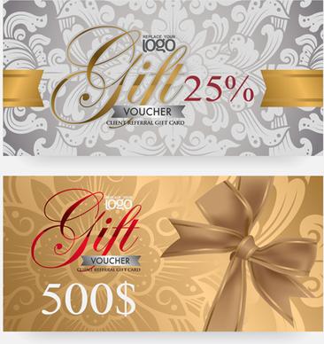 vector set of gift voucher design elements