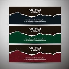 vector banners torn paper design