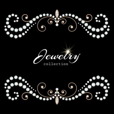 brilliant jewelry art backgrounds vector set