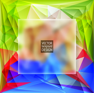 blurs glass with polygonal backgrounds vector