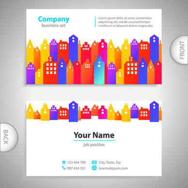 excellent business cards front back template vector