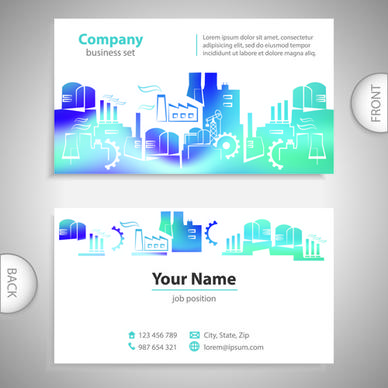 excellent business cards front back template vector