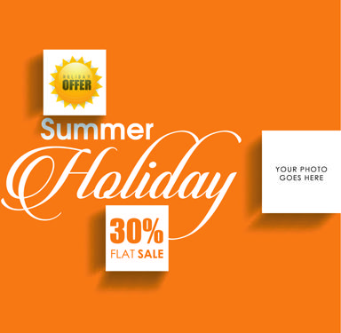 orange styles summer holiday vector poster