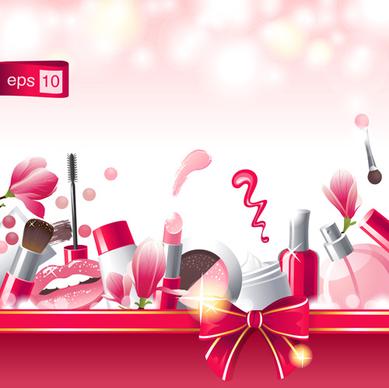 cosmetic with beauty background vector