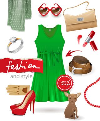 pretty woman fashion style vectors