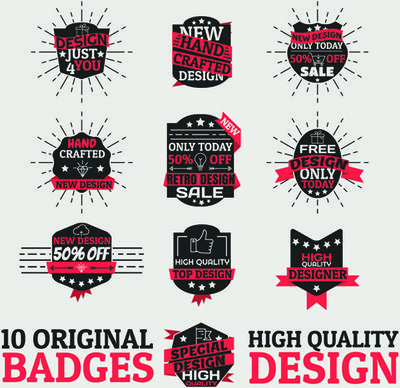 original design badges with labels vector