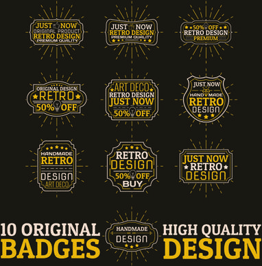 original design badges with labels vector