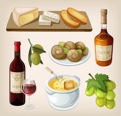 set of food illustration vectors