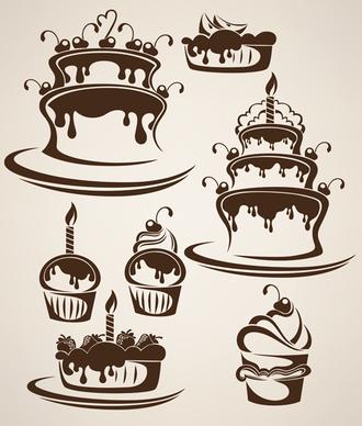 hand drawn chocolate logos vector