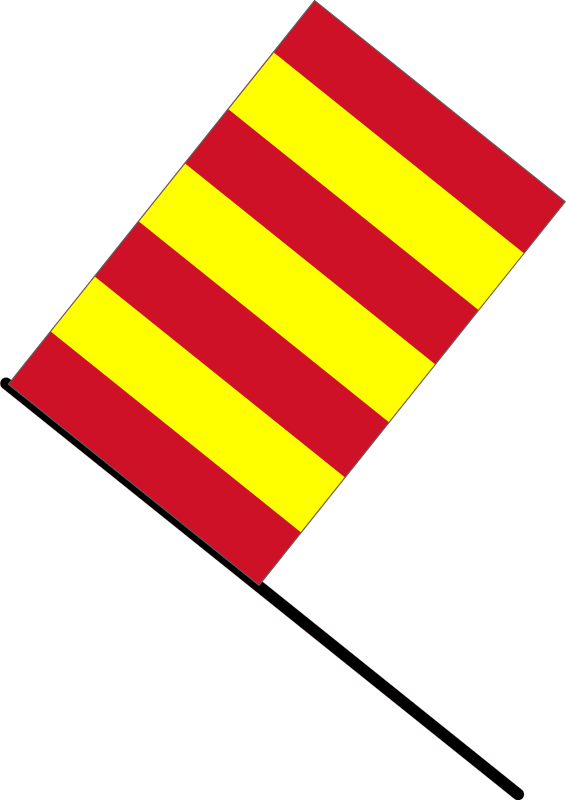 Yellow/red stripped flag