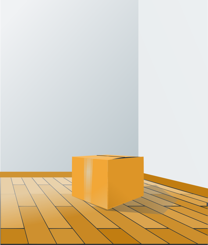 box over wood floor