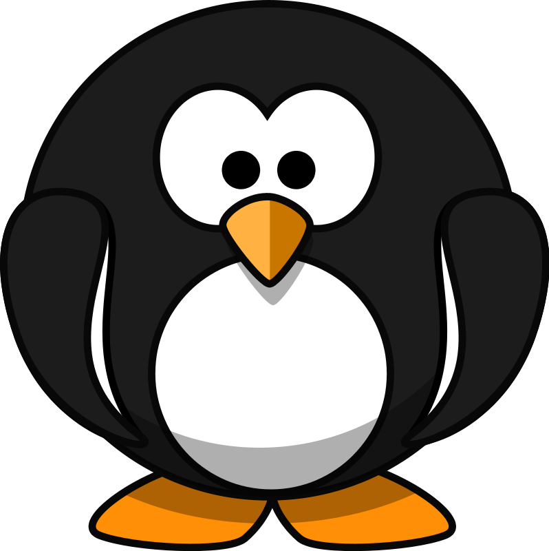 Cute round cartoon penguin