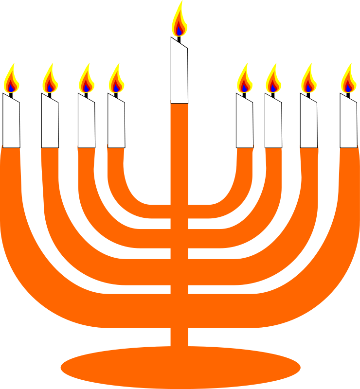 Simple Menorah For Hanukkah WIth Shamash