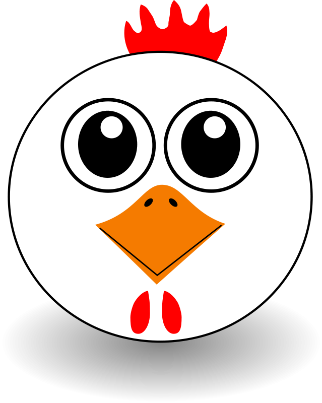 Funny Chicken Face Cartoon