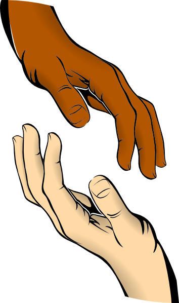 Touching Hands clip art