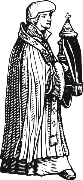 Medieval Priest With Sacrament clip art