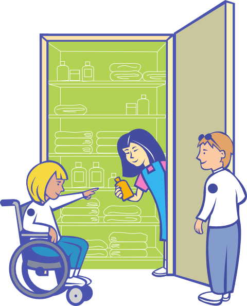 Kids In Cupboard clip art