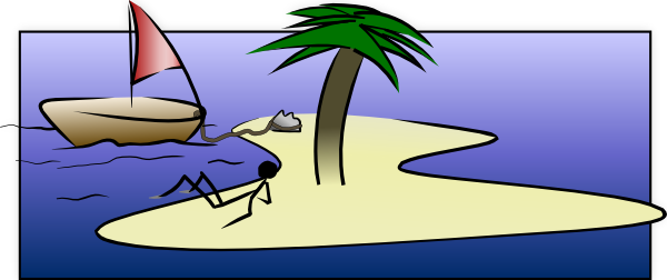 Stick Man Laying On Island clip art