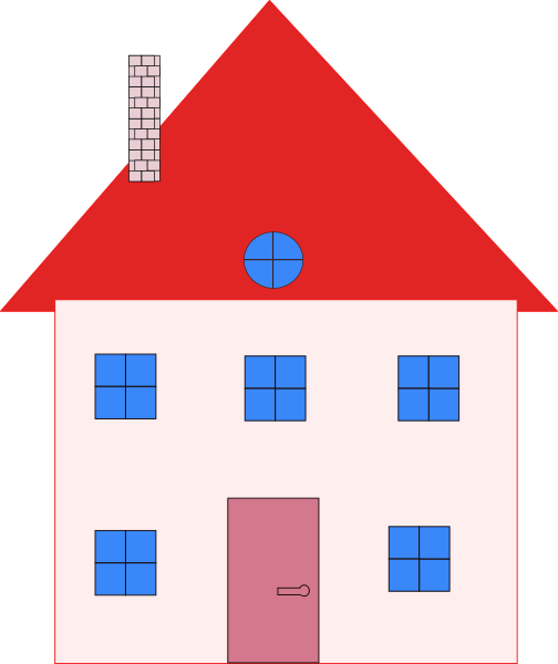 Colonial House Home Real Estate clip art