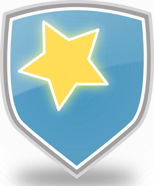 Rachaelanaya Blue Shield Star Icon clip art