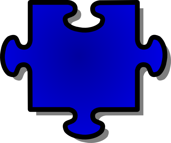 Blue Jigsaw Piece clip art