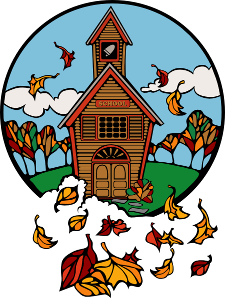 School In Fall clip art