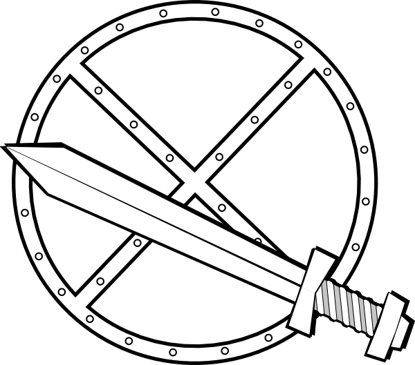 Jonadab Round Sword And Shield clip art