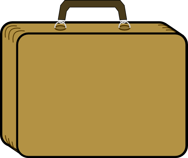 Little Tan Suitcase clip art