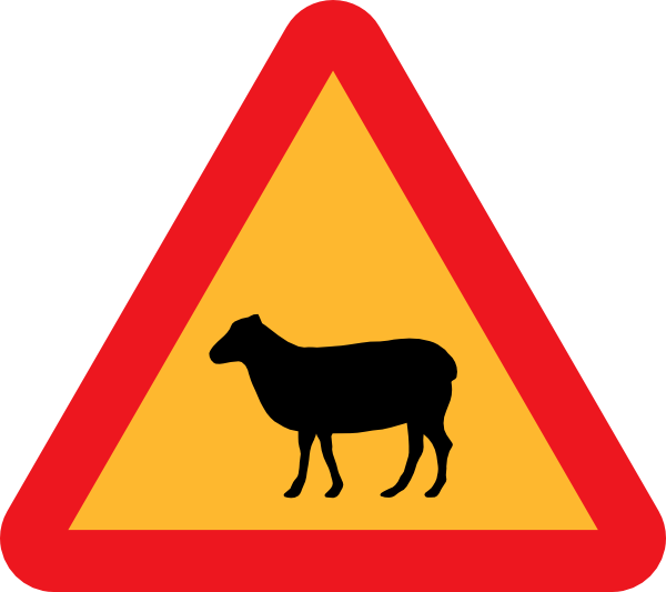  Sheep Roadsign clip art