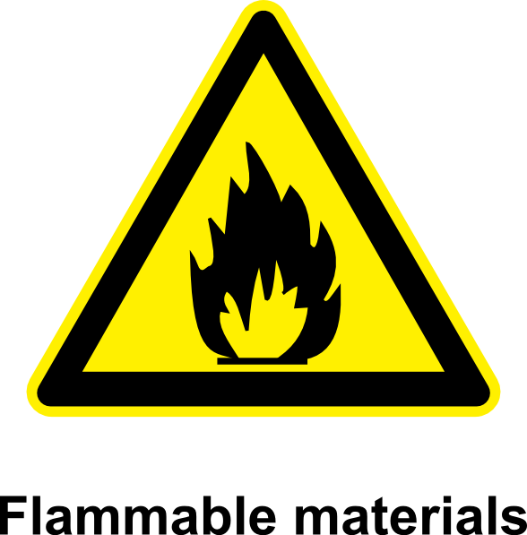 Sign Flammable Materials clip art