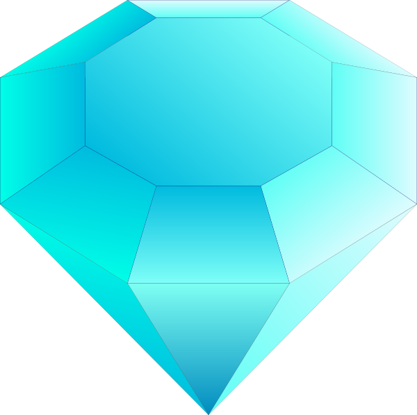 Blue Cut Gemstone (saphire) clip art