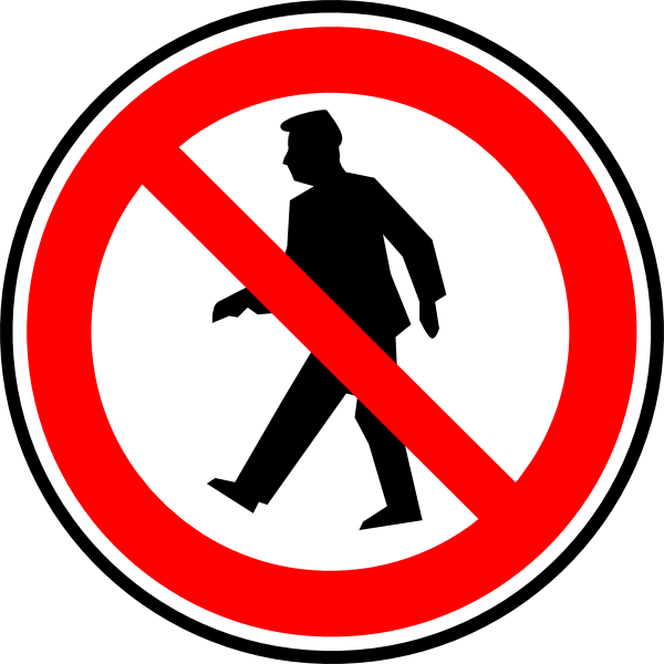 No Walking Pedestrians clip art