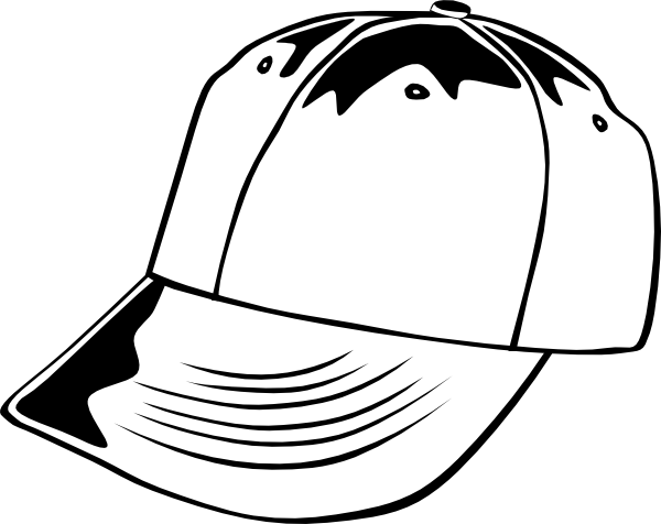 Baseball Cap (b And W) clip art